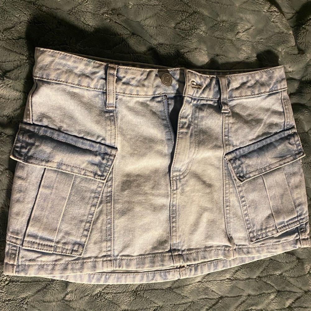 Light Blue Denim Mini Skirt